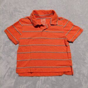 18M Children's Place Orange Striped Polo Shirt Short Sleeve